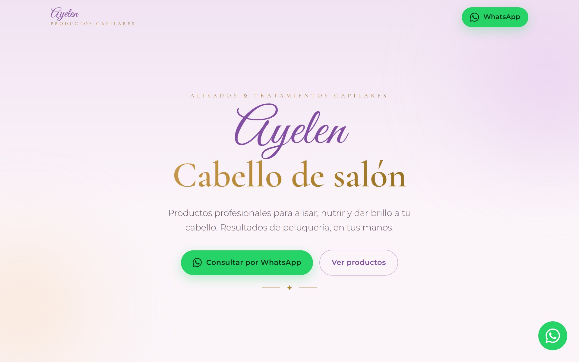 Ayelén Productos Capilares — preview del sitio