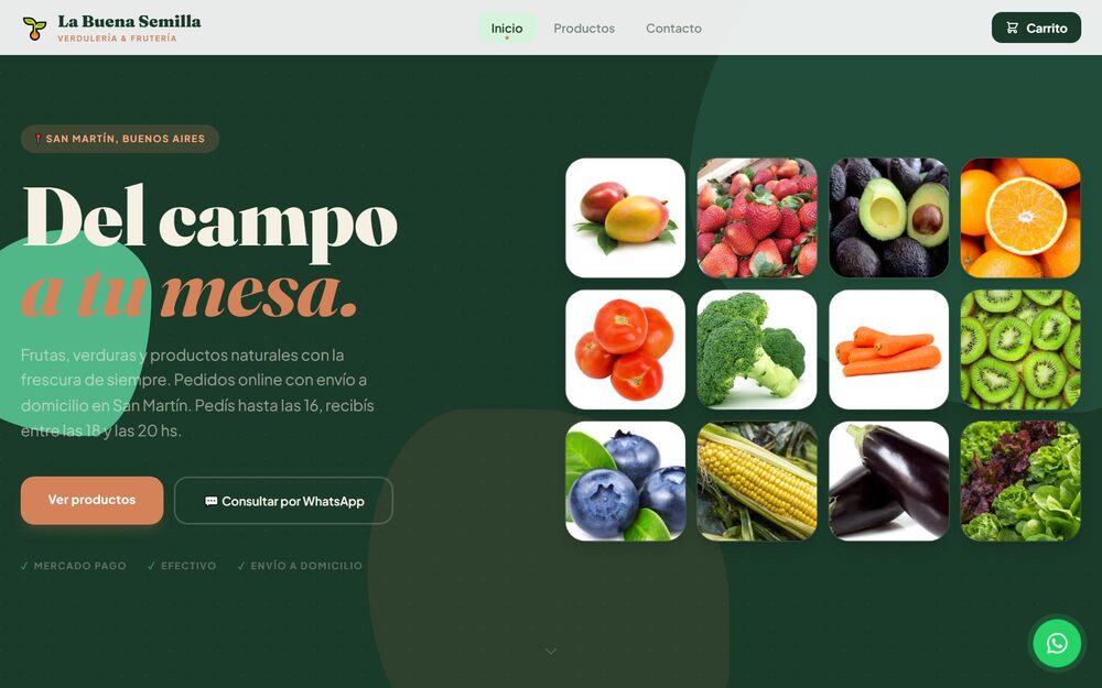 La Buena Semilla — preview del sitio