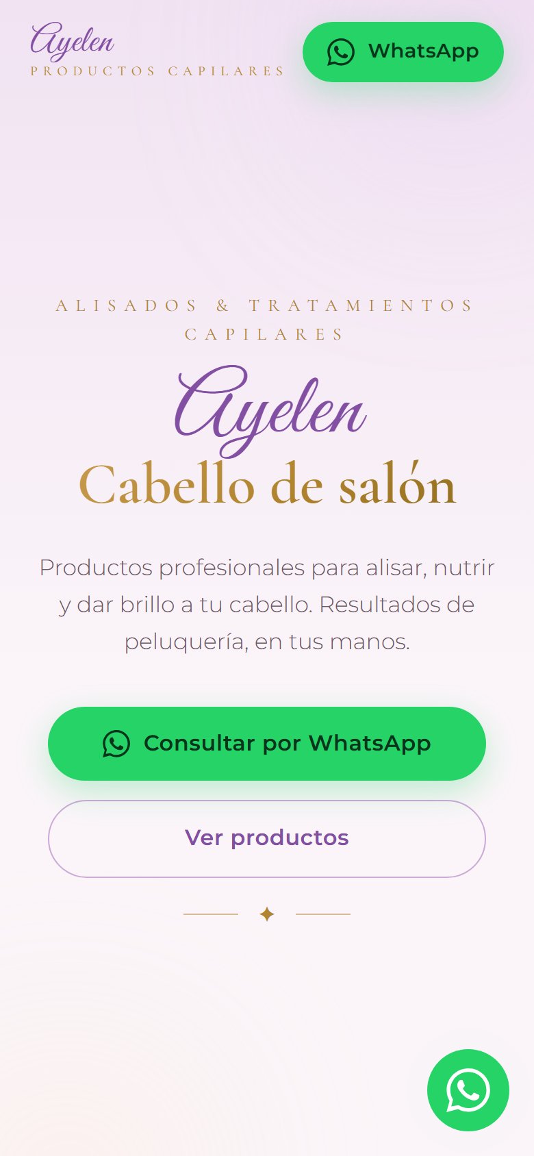 Ayelén Productos Capilares en celular