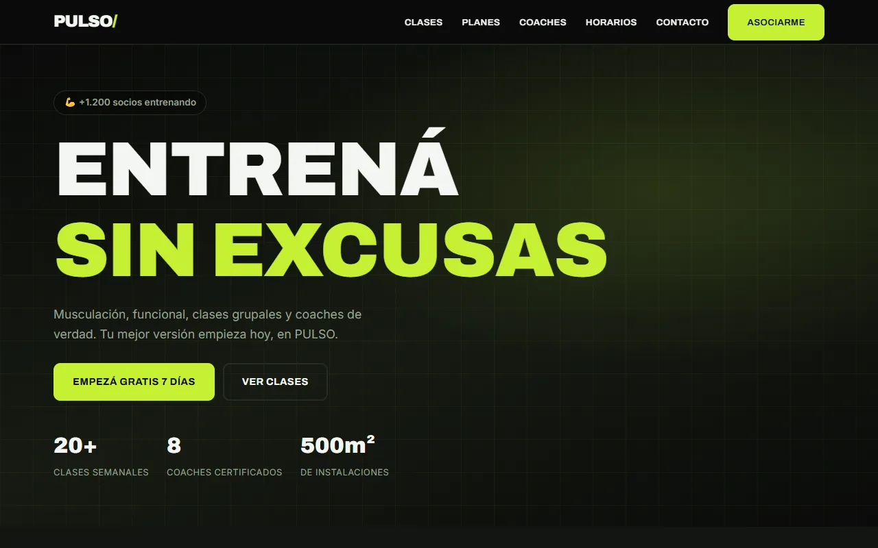 Vista previa del gimnasio PULSO